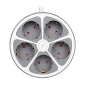VEA VE-G605Y 5'li Grup Kablolu 1.5 Metre Anahtarlı Golyat Fiş 3680 Watt 16 Amper Priz Çocuk Korumalı - 2
