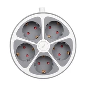 VEA VE-G605Y 5'li Grup Kablolu 1.5 Metre Anahtarlı Golyat Fiş 3680 Watt 16 Amper Priz Çocuk Korumalı - 1