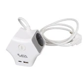 VEA 2 Adet Usb 1 Adet Type-C Girişli 3680 Watt 16 Amper 1.5 Metre Kablolu Anahtarlı Çoklu Priz Golyat Fiş - 4