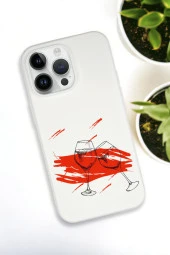 iPhone 15 Pro Max Uyumlu Spilled Wine Desenli Premium Silikonlu Lansman Telefon Kılıfı - 3