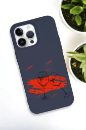 iPhone 15 Pro Max Uyumlu Spilled Wine Desenli Premium Silikonlu Lansman Telefon Kılıfı - 6