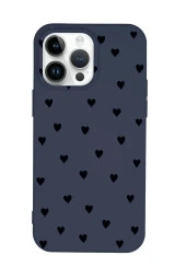 iPhone 15 Pro Max Uyumlu Siyah Kalpler Desenli Premium Silikonlu Telefon Kılıfı thumbnail 5