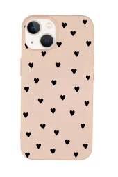 iPhone 15 Uyumlu Siyah Kalpler Desenli Premium Silikonlu Telefon Kılıfı thumbnail 7