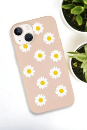 iPhone 15 Uyumlu Bahar Papatyalarır Desenli Premium Silikonlu Lansman Telefon Kılıfı - 1