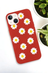 iPhone 15 Uyumlu Bahar Papatyalarır Desenli Premium Silikonlu Lansman Telefon Kılıfı - 5