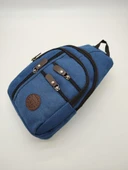 Orta Boy Sade Model Erkek El ve Göğüs Çantası Mavi Renk - 1