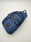 Orta Boy Sade Model Erkek El ve Göğüs Çantası Mavi Renk - 6