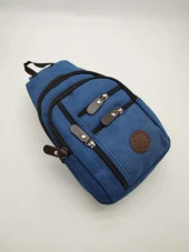 Orta Boy Sade Model Erkek El ve Göğüs Çantası Mavi Renk - 4