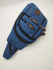 Orta Boy Sade Model Erkek El ve Göğüs Çantası Mavi Renk - 5