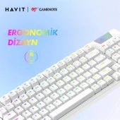 Havit Gamenote KB885L RGB Backlit Gaming Mekanik Klavye Beyaz - 4