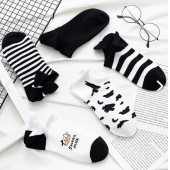 5 Çift inek Desenli Patik Çorap thumbnail 1