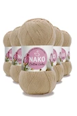 5 Adet Cotton Lüks Yelek Tunik Kazak Bluz Hırka İpi Yünü Camel 97582 - 1