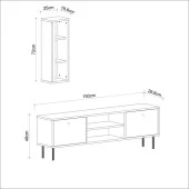 BMdekor TV Ünitesi Cunda Beyaz LED Işıklı 150 cm - 5