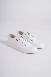 BA0223 BOA Rahat Düz Taban Keten Bağcıklı Beyaz Günlük Erkek Ayakkabı thumbnail 6