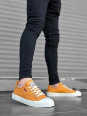 BA0223 BOA Rahat Düz Taban Keten Bağcıklı Sarı Günlük Erkek Ayakkabı thumbnail 5