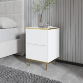 BMdekor Komodin Kozan Beyaz Gold - 1