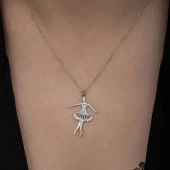 Gümüş Balerin Kadın Kolye thumbnail 5