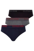 U.S. Polo Assn. Erkek 3'lü Slip Siyah - Antrasit - Lacivert - 1