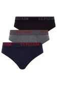 U.S. Polo Assn. Erkek 3'lü Slip Siyah - Antrasit - Lacivert thumbnail 1