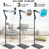UpWay Tablet Telefon Zemin Standı 175cm Universal 360 Derece Hareketli 4-11 inç Uyumlu - 4