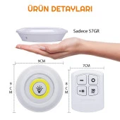 UpWay Kumandalı Dolap Tezgah Üstü Parlaklık Ayarlanabilir COB LED Gece Lambası-3’lü Paket - 5