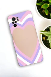 Redmi Note 10s Uyumlu Purple Heart Desenli Premium Silikonlu Lansman Telefon Kılıfı - 1