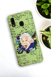 Samsung Galaxy A20 Uyumlu Einstein Desenli Premium Silikonlu Lansman Telefon Kılıfı thumbnail 1