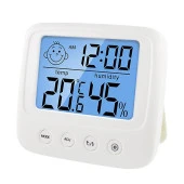 UpWay Dijital LCD Masaüstü Saat Sıcaklık Nem Konfor Alarm Led Işıklı Mini Saat - 1