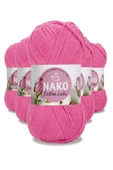 5 Adet Cotton Lüks Yelek Tunik Kazak Bluz Hırka İpi Yünü Koyu Pembe 97550 - 1