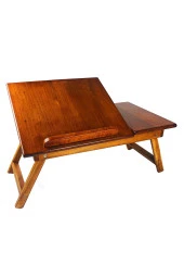 Kutu Detaylı Katlanabilir Ayarlanabilir Portatif Tablet Laptop Sehpa Çalışma Kahvaltı Masası thumbnail 1