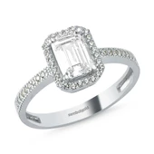 Baget Beyaz Altın Tektaş Yüzük 1,00 Karat thumbnail 1