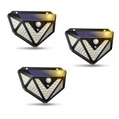 UpWay 3 Adet 166 LED 3 Modlu Solar Güneş Enerjili Hareket Sensörlü Bahçe Garaj Ev Aydınlatma Lambası thumbnail 1