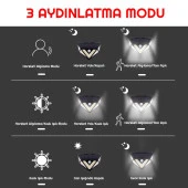UpWay 3 Adet 166 LED 3 Modlu Solar Güneş Enerjili Hareket Sensörlü Bahçe Garaj Ev Aydınlatma Lambası thumbnail 6