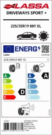 225/35R19 88Y XL DRIVEWAYS SPORT+ LASSA thumbnail 3