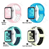 Apple Watch 42/44/45/46/49mm Kordon Delikli Spor Kordon 2/3/4/5/6/se/7/8/9/10/ultra - 6