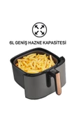 Arzum AR2074-G Airtasty XL Yağsız Fritöz Airfryer, 6 Litre Kapasite, Gümüş - 8