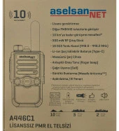 Aselsan A446C1 Tekli 16 Kanal 10KM Lisanssız Pmr El Telsizi thumbnail 2
