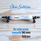 Gerçek Porselen Füme Beyaz 96 Mm Kulpları Mobilya Mutfak Kulplar Dolabı Çekmece Kulbu Dolap Kulpu - 6