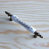 Gerçek Porselen Eskitme Antik Sarı 96 mm Mobilya Mutfak Çekmece Dolap Dolabı Kulpu Kulbu Kulpları thumbnail 5