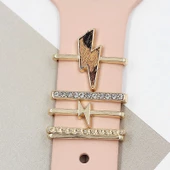 Apple Samsung Oppo Huawei Haylou Watch Kordon Aksesuarı Süsü Charm Seti Taşlı - 9