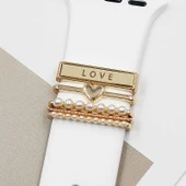 Apple Samsung Oppo Huawei Haylou Watch Kordon Aksesuarı Süsü Charm Seti Taşlı - 10