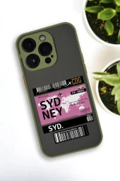 iPhone 14 Pro Uyumlu Sydney Ticket Desenli Buzlu Şeffaf Lüx Telefon Kılıfı - 1