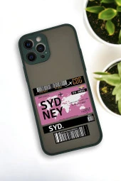 iPhone 12 Pro Uyumlu Sydney Ticket Desenli Buzlu Şeffaf Lüx Telefon Kılıfı - 2