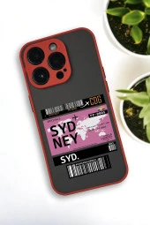 iPhone 14 Pro Uyumlu Sydney Ticket Desenli Buzlu Şeffaf Lüx Telefon Kılıfı - 3