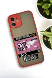 iPhone 12 Uyumlu Sydney Ticket Desenli Buzlu Şeffaf Lüx Telefon Kılıfı thumbnail 3