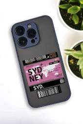 iPhone 14 Pro Uyumlu Sydney Ticket Desenli Buzlu Şeffaf Lüx Telefon Kılıfı - 4