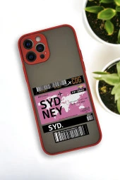 iPhone 12 Pro Uyumlu Sydney Ticket Desenli Buzlu Şeffaf Lüx Telefon Kılıfı - 3