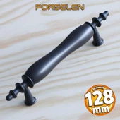 Gerçek Porselen Siyah 128 Mm Kulpları Mobilya Mutfak Kulplar Dolabı Çekmece Kulbu Dolap Kapak Kulpu - 1
