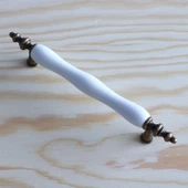 Gerçek Porselen Eskitme Antik Beyaz 128 mm Mobilya Mutfak Çekmece Dolap Dolabı Kulpu Kulbu Kulpları thumbnail 3