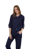 VIOLET- Kadın Koton Lacivert Medikal Üniforma Üst thumbnail 1